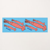 Tapis De Yoga Illustration de calamar rose (Dos (Horizontal))