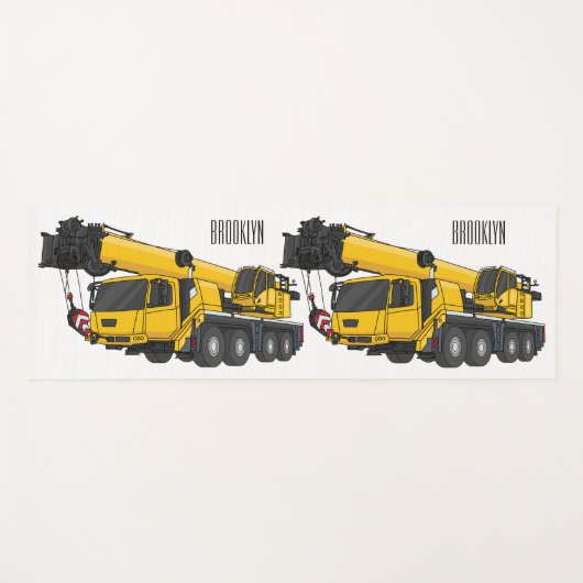 Tapis De Yoga Illustration de camion de grue (Devant (Horizontal))