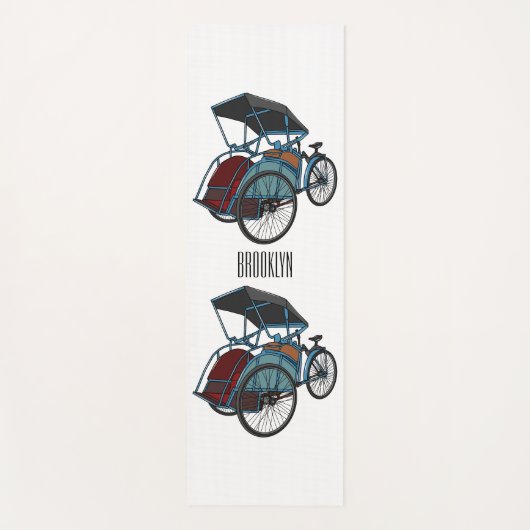 Tapis De Yoga Illustration de cyclo-pousse (Devant)