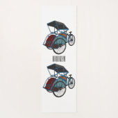 Tapis De Yoga Illustration de cyclo-pousse (Dos)