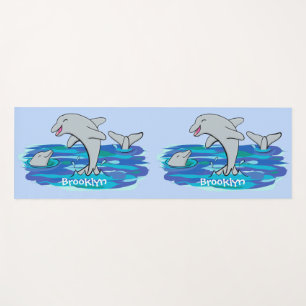 Tapis De Yoga Illustration de dauphins heureux adorables