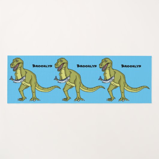 Tapis De Yoga Illustration de dinosaure T rex drôle (Devant (Horizontal))