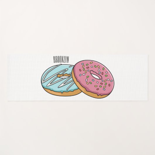 Tapis De Yoga Illustration de Donut (Devant (Horizontal))