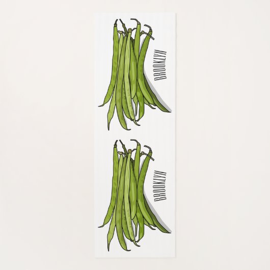 Tapis De Yoga Illustration de haricots verts (Dos)