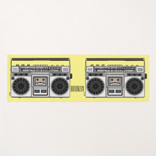 Tapis De Yoga Illustration de la bande dessinée radio (Devant (Horizontal))