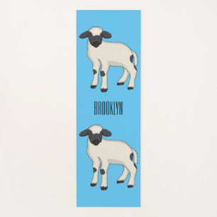 Tapis De Yoga Illustration de la caricature de mouton Valais Bla