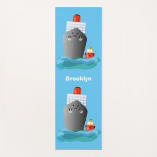 Tapis De Yoga Illustration de la caricature de remorqueur de paq