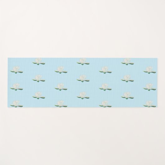 Tapis De Yoga Illustration de la fleur de lotus blanc (Devant (Horizontal))