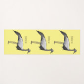 Tapis De Yoga Illustration de la grue Demoiselle (Devant (Horizontal))