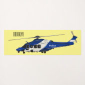Tapis De Yoga Illustration de l'hélicoptère de police (Dos (Horizontal))