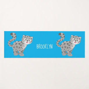 Tapis De Yoga Illustration de mignon léopard des neiges
