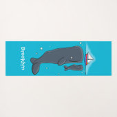 Tapis De Yoga Illustration de mignons baleines et voiliers (Dos (Horizontal))