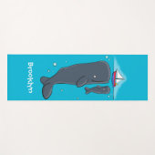Tapis De Yoga Illustration de mignons baleines et voiliers (Devant (Horizontal))