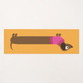 Tapis De Yoga Illustration de mignons longs Dachshund (Devant (Horizontal))