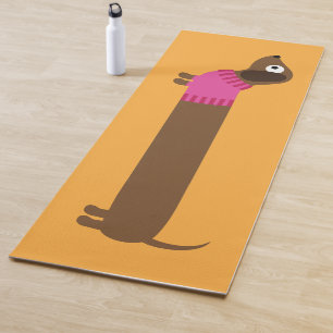 Tapis De Yoga Illustration de mignons longs Dachshund
