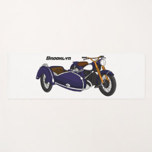 Tapis De Yoga Illustration de moto pourpre Sidecar