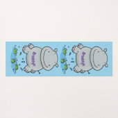 Tapis De Yoga Illustration de saut en hippo mignon (Dos (Horizontal))