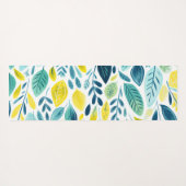 Tapis De Yoga Illustration des formes et des couleurs des feuill (Dos (Horizontal))