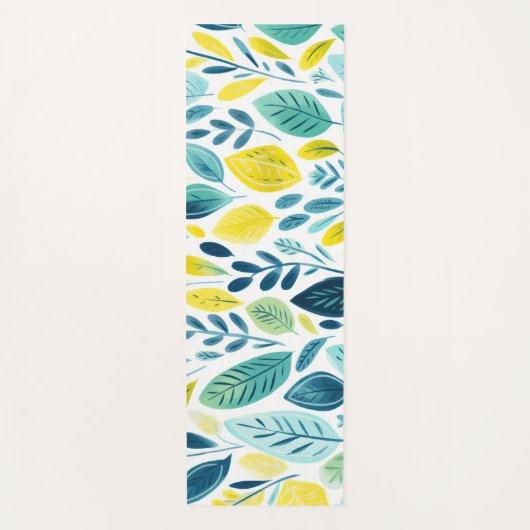Tapis De Yoga Illustration des formes et des couleurs des feuill (Devant)