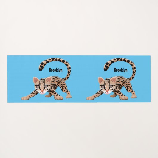 Tapis De Yoga Illustration d'ocelot mignon (Dos (Horizontal))