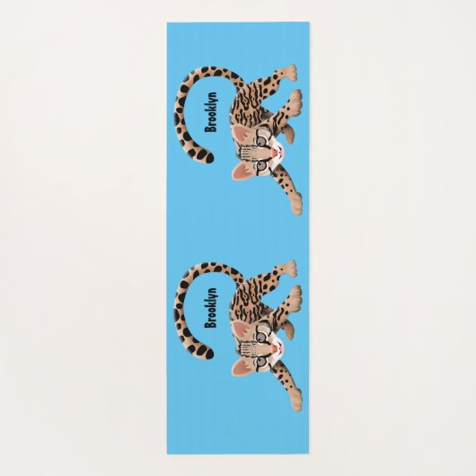 Tapis De Yoga Illustration d'ocelot mignon (Dos)