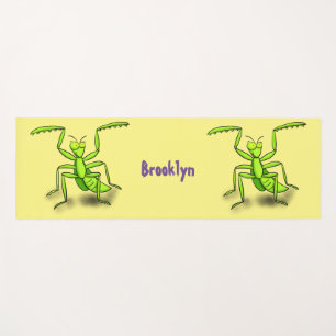Tapis De Yoga Illustration drôle de mante verte en prière