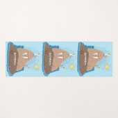 Tapis De Yoga Illustration drôle de morse joyeux (Devant (Horizontal))