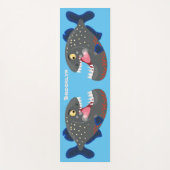 Tapis De Yoga Illustration drôle de piranha affamée (Devant)