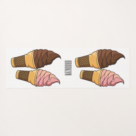 Tapis De Yoga Illustration du cône de crème glacée (Dos (Horizontal))