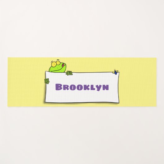 Tapis De Yoga Illustration du panneau de grenouille verte mignon (Devant (Horizontal))