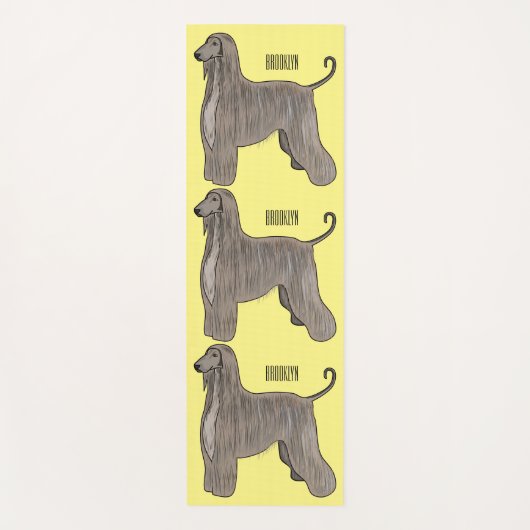 Tapis De Yoga Illustration d'un chien hound afghan (Devant)