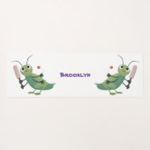 Tapis De Yoga Illustration d'un insecte du cricket vert mou (Dos (Horizontal))