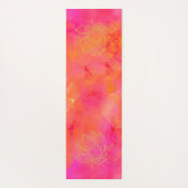 Tapis De Yoga Illustration en or Lotus Art en encre rose (Dos)