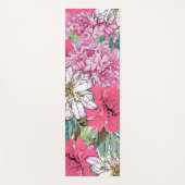 Tapis De Yoga Illustration florale rose et verte de la fille mig (Devant)