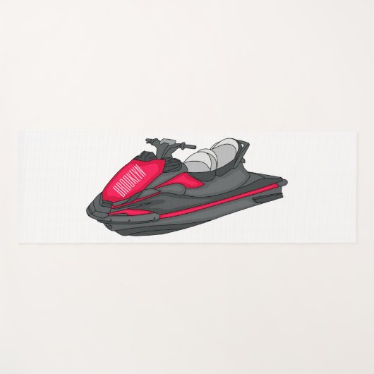 Tapis De Yoga Illustration Jet ski (Devant (Horizontal))