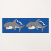 Tapis De Yoga Illustration joyeuse du grand requin blanc (Dos (Horizontal))