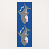 Tapis De Yoga Illustration joyeuse du grand requin blanc (Dos)