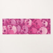 Tapis De Yoga Illustration Pop Art à motif de crâne rose (Dos (Horizontal))