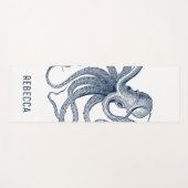 Tapis De Yoga Illustration Royal Blue Octopus (Devant (Horizontal))