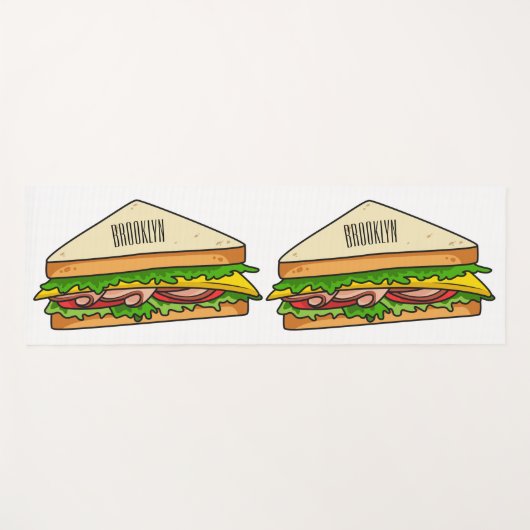 Tapis De Yoga Illustration Sandwich (Devant (Horizontal))