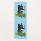 Tapis De Yoga Image de dessin animé de chat en panthère noire ja (Devant)