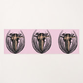 Tapis De Yoga Imaginaire déesse femme Fleur noire rose (Devant (Horizontal))