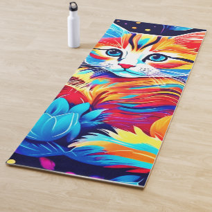 Tapis De Yoga Imaginaire floral Feline