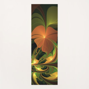 Tapis De Yoga Imaginaire Plante Abstrait rouille verte Brown fra