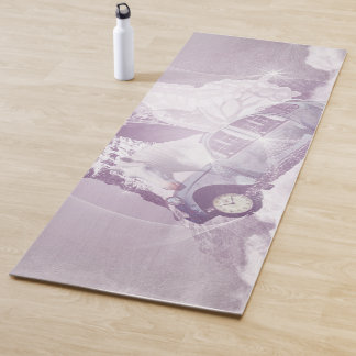 Tapis De Yoga Imaginaire rose Cheval Volant Voiture Papillon Fée