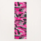 Tapis De Yoga Impression Abstraite rose et noire (Devant)