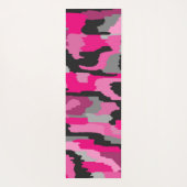 Tapis De Yoga Impression Abstraite rose et noire (Dos)