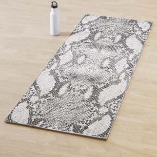 Tapis De Yoga Impression de peau de serpent blanc