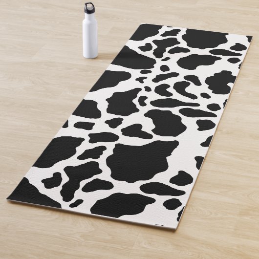 Tapis De Yoga Impression de vache noire et blanche (En situation)