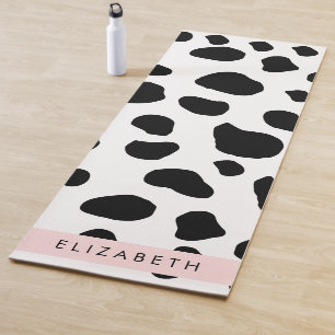 Tapis De Yoga Impression De Vache, Spots De Vache, Noir Et Blanc